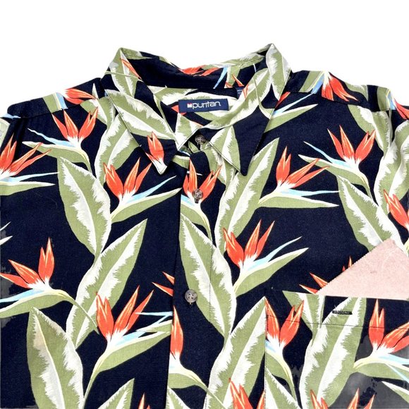 % Puritan Men's Floral Button Down Sz 3XL - Picture 2 of 10